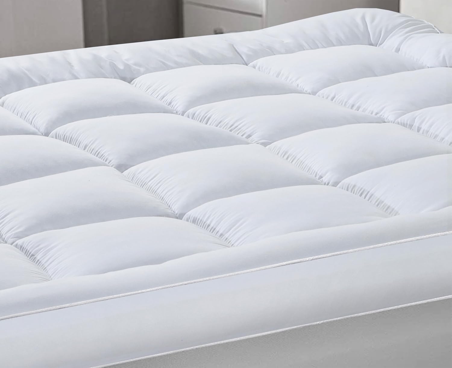 Mattress Topper 4" (10CM) Thick Quilted Extra Padded Anti Allergy Plush