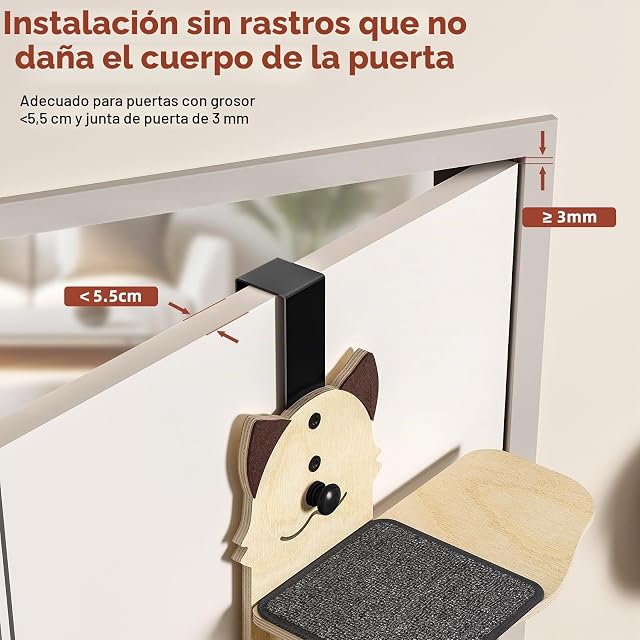 Foto 8 de 8 de 4 Niveles para Colgar en la Puerta del Gato Trepador de la Puerta, Estante para Gatos con Poste Rascador