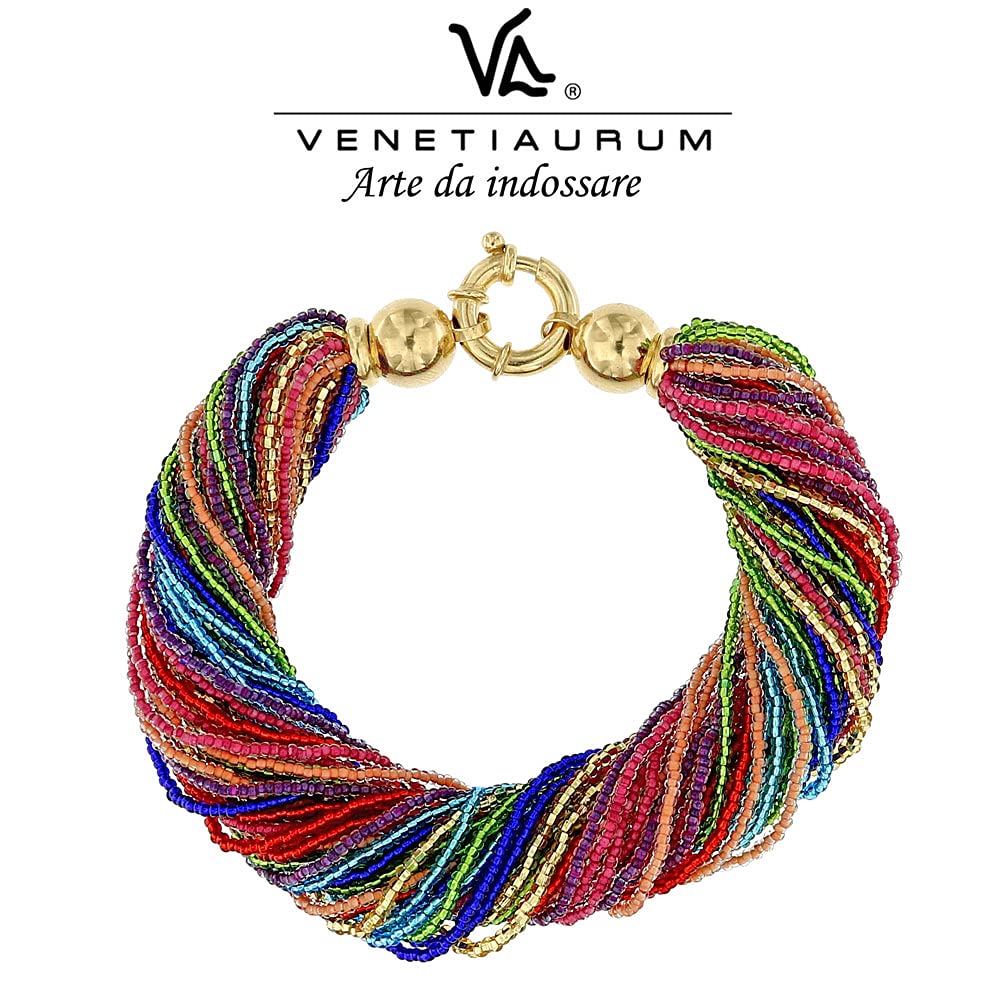 Venetiaurum - Bracciale Multifili per Donna In Vetro E Argento 925 anallergico- Gioiello Made In Italy Certificato