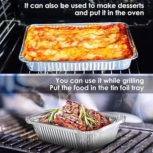 Miniatura 7 de National - Sartén de papel de aluminio de tamaño medio, 9 x 13, sartenes desechables de uso diario regular para hornear, asar, rozar, utensilios de