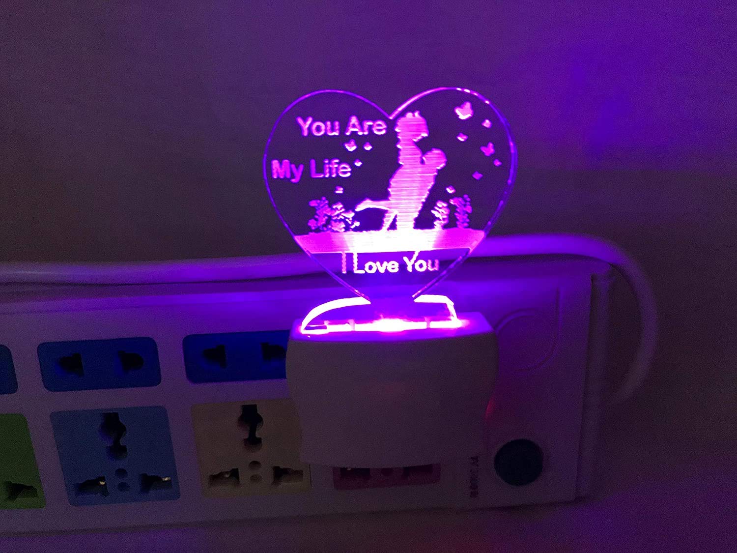 LYNREX Your are My Life Acrylic 7 Color Changing 3D Illusion LED Night Lamp and Gift for Every Occasion/Valentines Day/Men/boy (Multicolour)-image-1