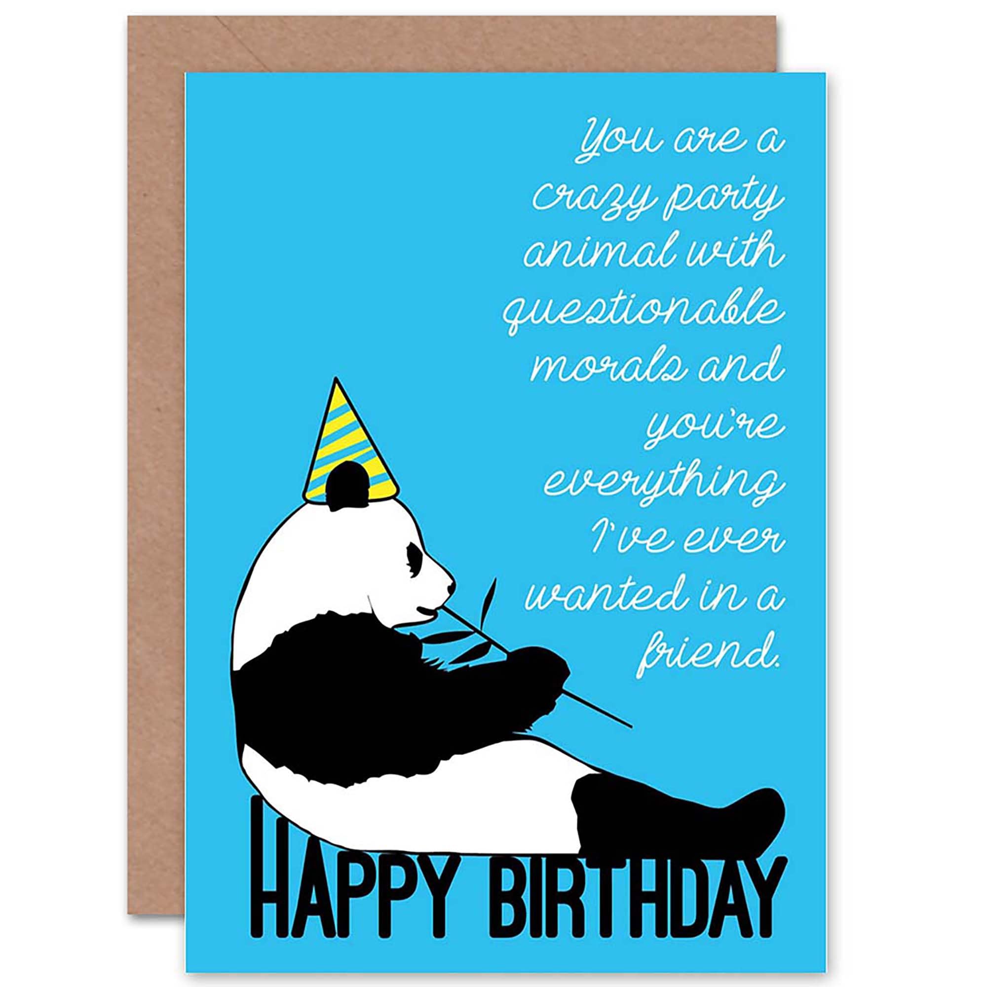 Artery8 Panda Greeting Card - Blue