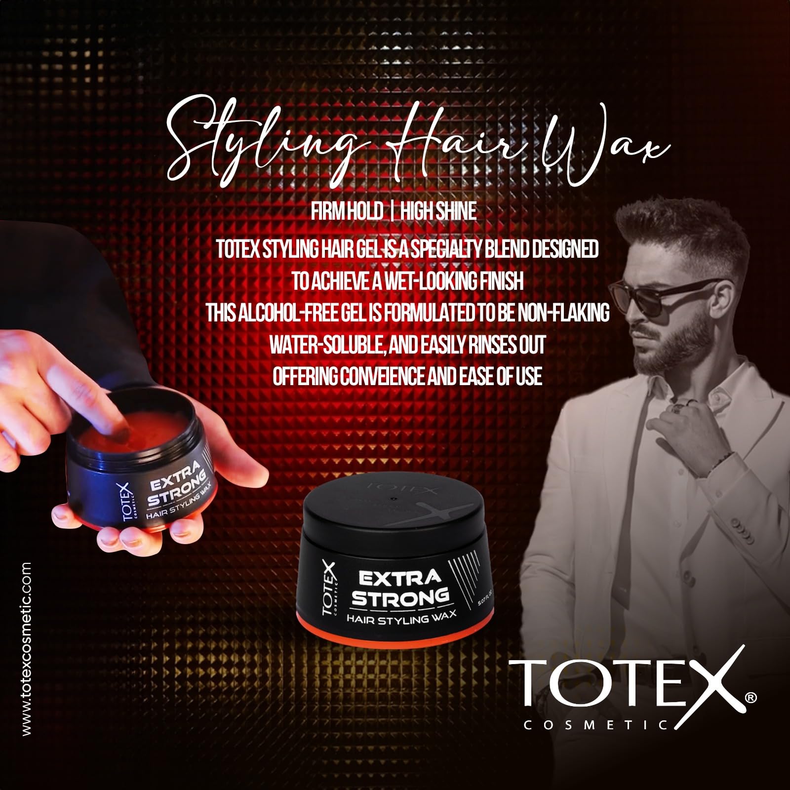 Totex Hair Styling Wax Extra Strong Red Pack of 4 (4x150ml), 150 ml (Pack of 1) - Image 4