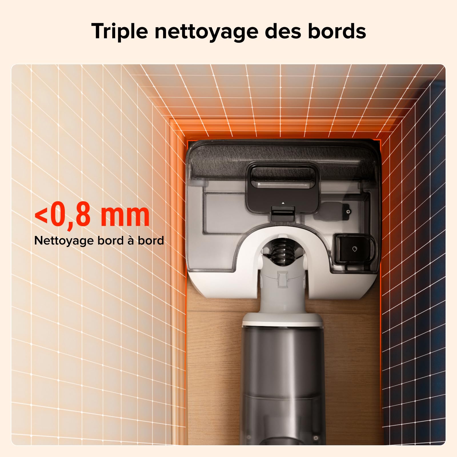 roborock F25 GT Aspirateur Laveur,Complete Nettoyeur de Sol 20 kPa,Aspirateur sans Fil Autonettoyage à Haute température de 90 °C, inclinable à 180° Nettoyage Deux Bords