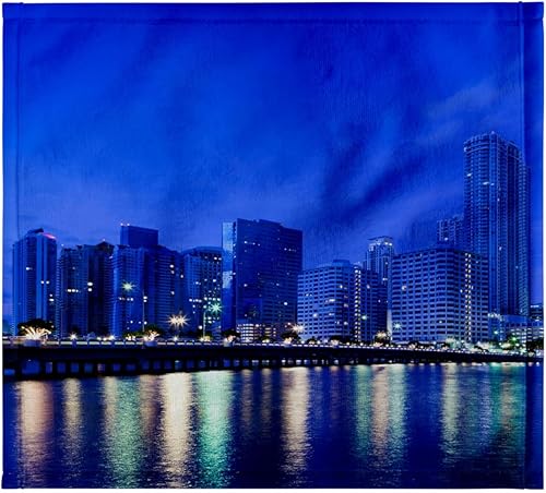 Vista 7 de 3dRose 22x30 Bath Hand Pool Towel - USA, Florida, Miami, City Skyline from Brickell Key, Dawn. Florida
