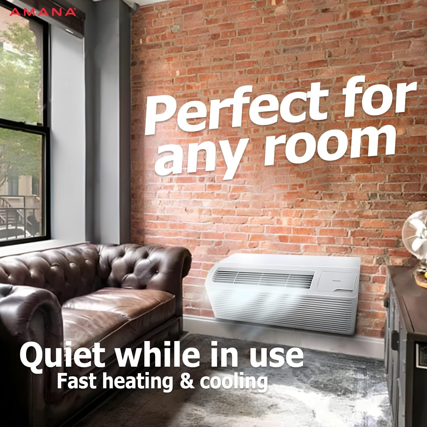 Amana Distinctions Model 14,700 Cooling Capacity, 10.6 EER, Packaged Terminal Air Conditioner (PTAC) Unit with 3.5 kW Electric Heat Kit DCP153A35AA – Replaces Model PTC153G35AXXX Amana Distinctions Model 14,700 Cooling Capacity, 10.6 EER, Packaged Terminal Air Conditioner (PTAC) Unit with 3.5 kW Electric Heat Kit DCP153A35AA – Replaces Model PTC153G35AXXX