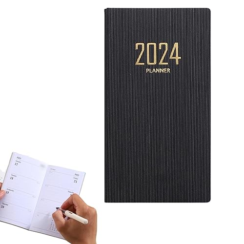 Pocket Diary 2024 Week to View, Slimline Pocket Size Diaries 2024 Daily Weekly Planner Small Agenda Appointment Business Planner and organizer Diary Week to View Planner 2024 (Black)