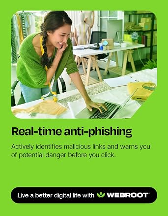 Webroot Internet Security Complete | Antivirus Software 2026 | 10 Device | 1 Year Keycard for PC/Mac/Chromebook/Android/IOS + Password Manager, Performance Optimizer | Packaged Version
