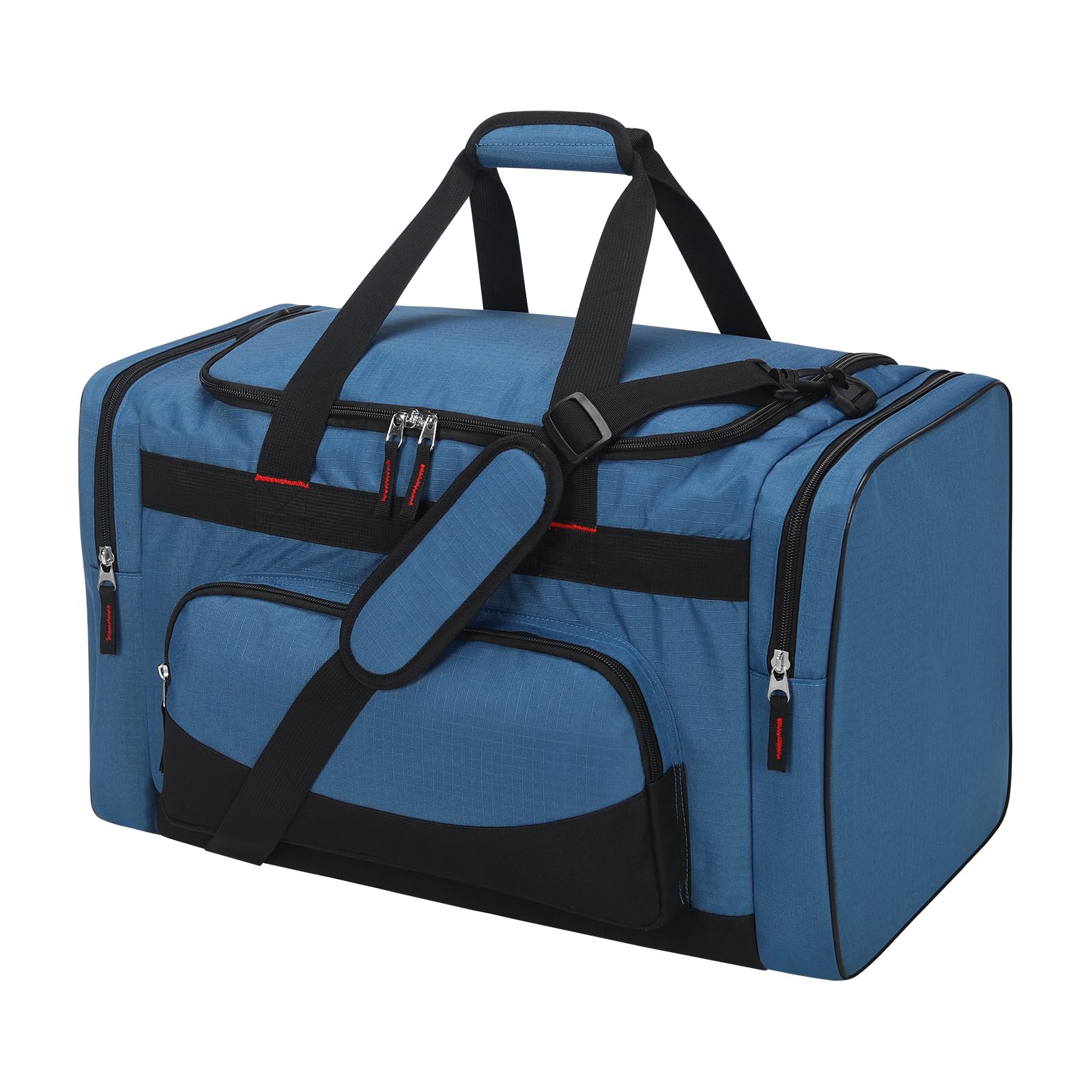 55L Large Sports Holdall Bags for Men, 22 Inch Gym Duffle Bag with Multi Pockets, Travel Fitness Weekend Overnight Bag - Blue