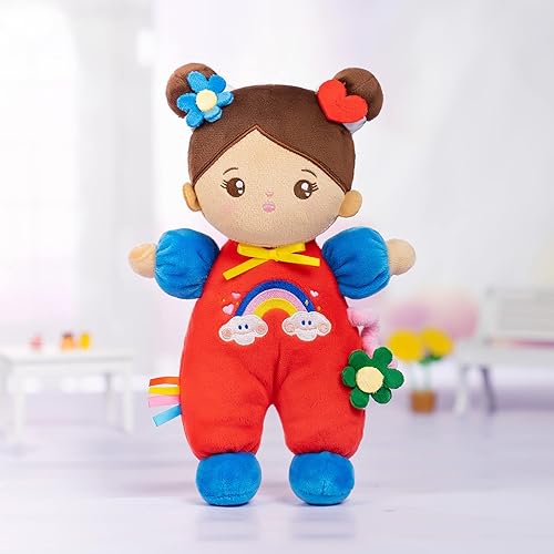 Miniatura 4 de OUOZZZ - Muñeca de bebé suave para niñas, primera muñeca hispana afelpada, primera muñeca de trapo latina para dormir, piel marrón muñeca juguete
