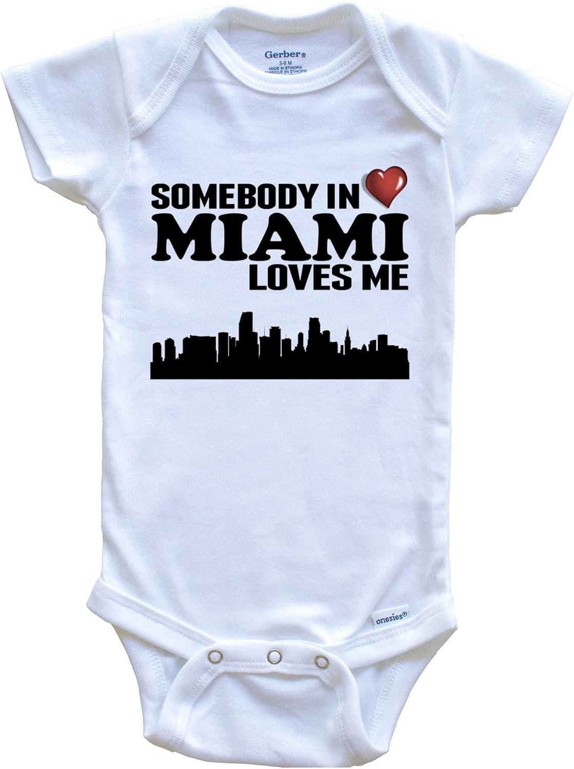 Somebody in Miami Loves Me One Piece Baby Bodysuit