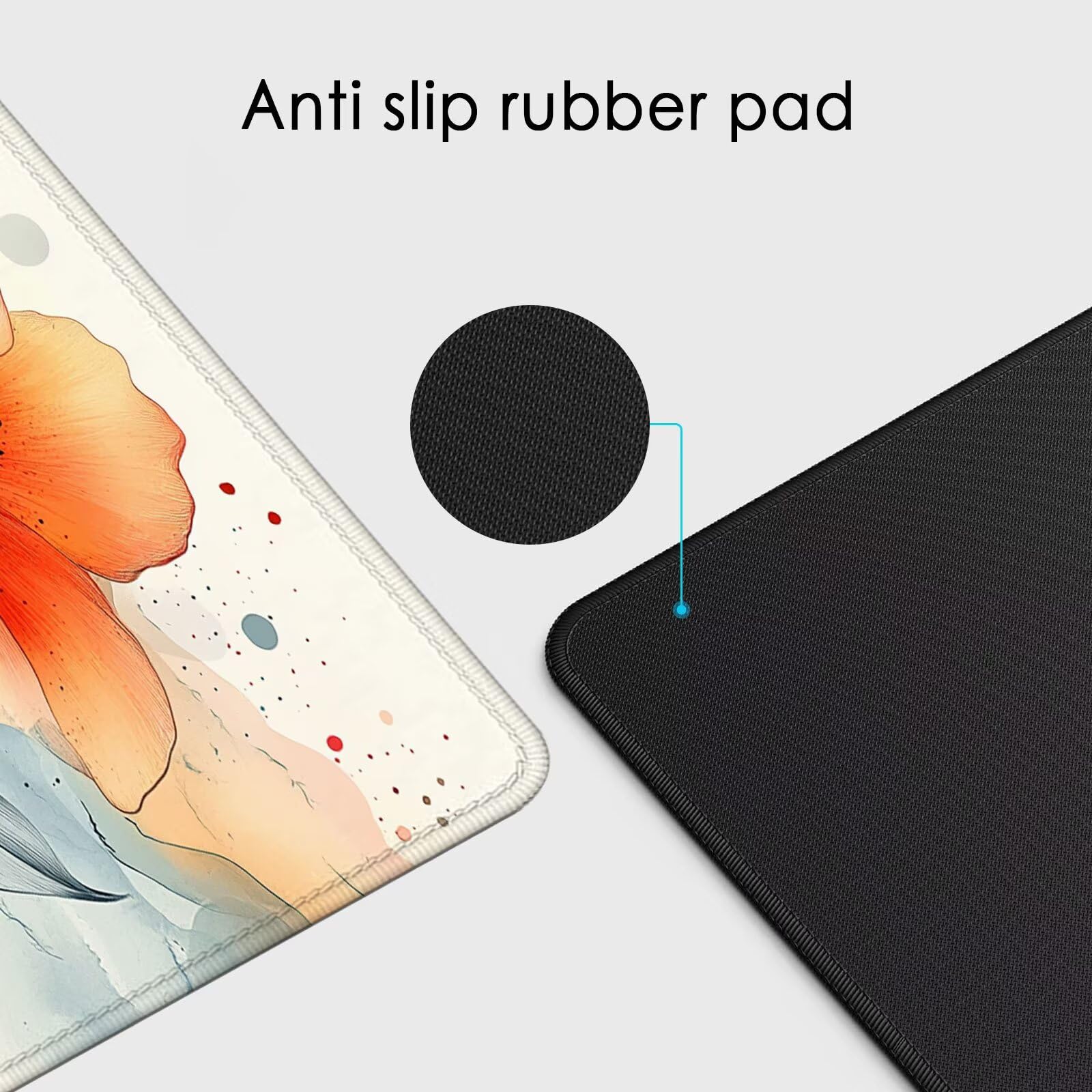 Gamingowa podkładka pod mysz XXL – duża podkładka pod mysz 1000 x 500 x 3 mm, abstrakcyjne kwiaty, podkładka na stół, duży rozmiar, poprawia precyzję i prędkość, antypoślizgowa podkładka, wodoodporna
