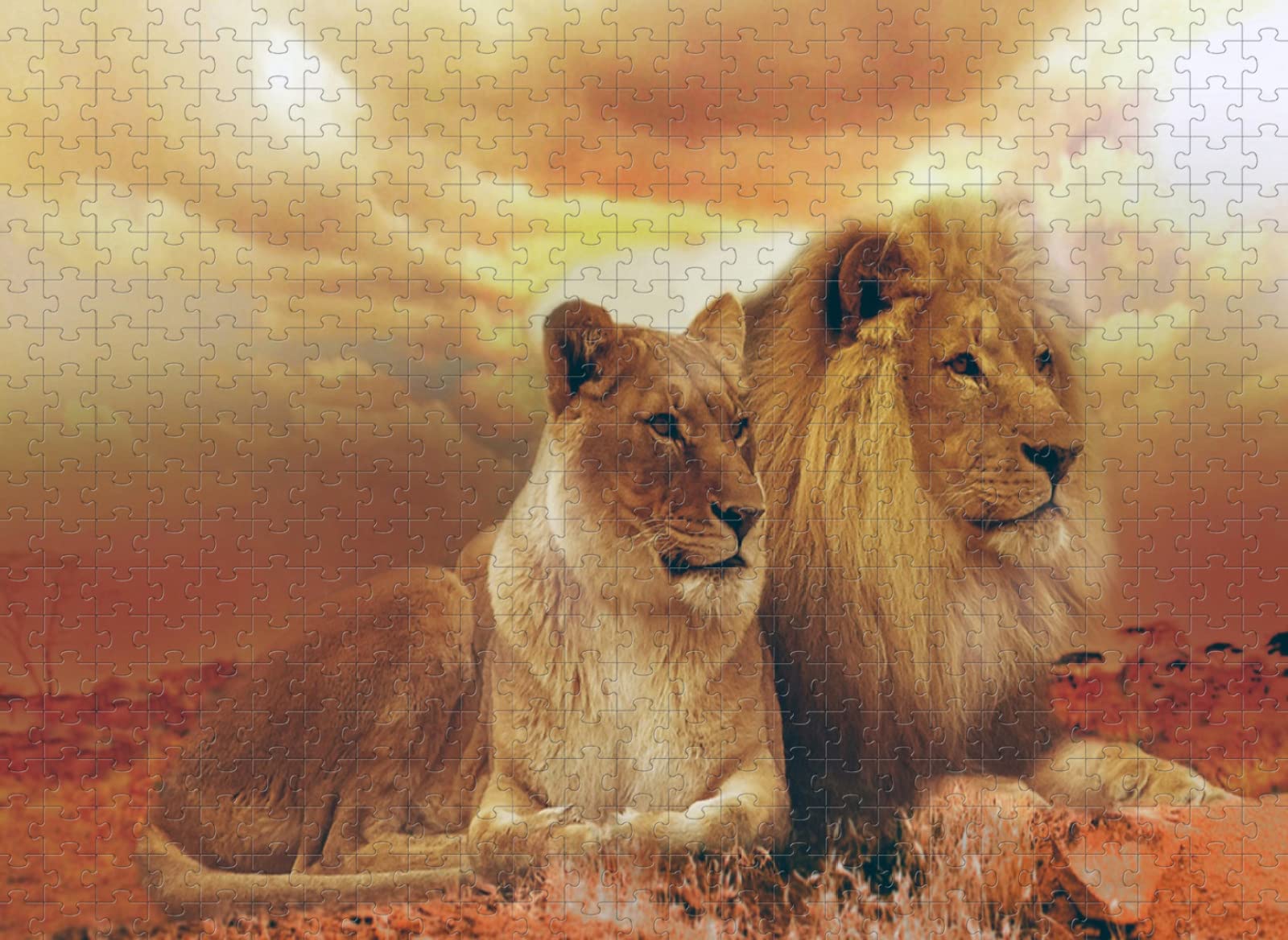 Jigsaw Puzzle 1500 Pieces Lion Couple Puzzle Puzzle Gifts For Children And Adults