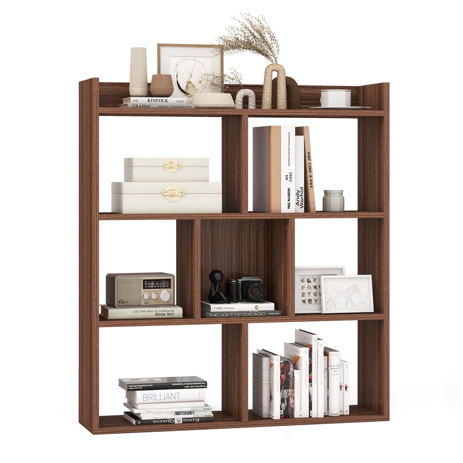 Amazon.com: Giantex 7 Cube Bookshelf, Free-Standing Wooden