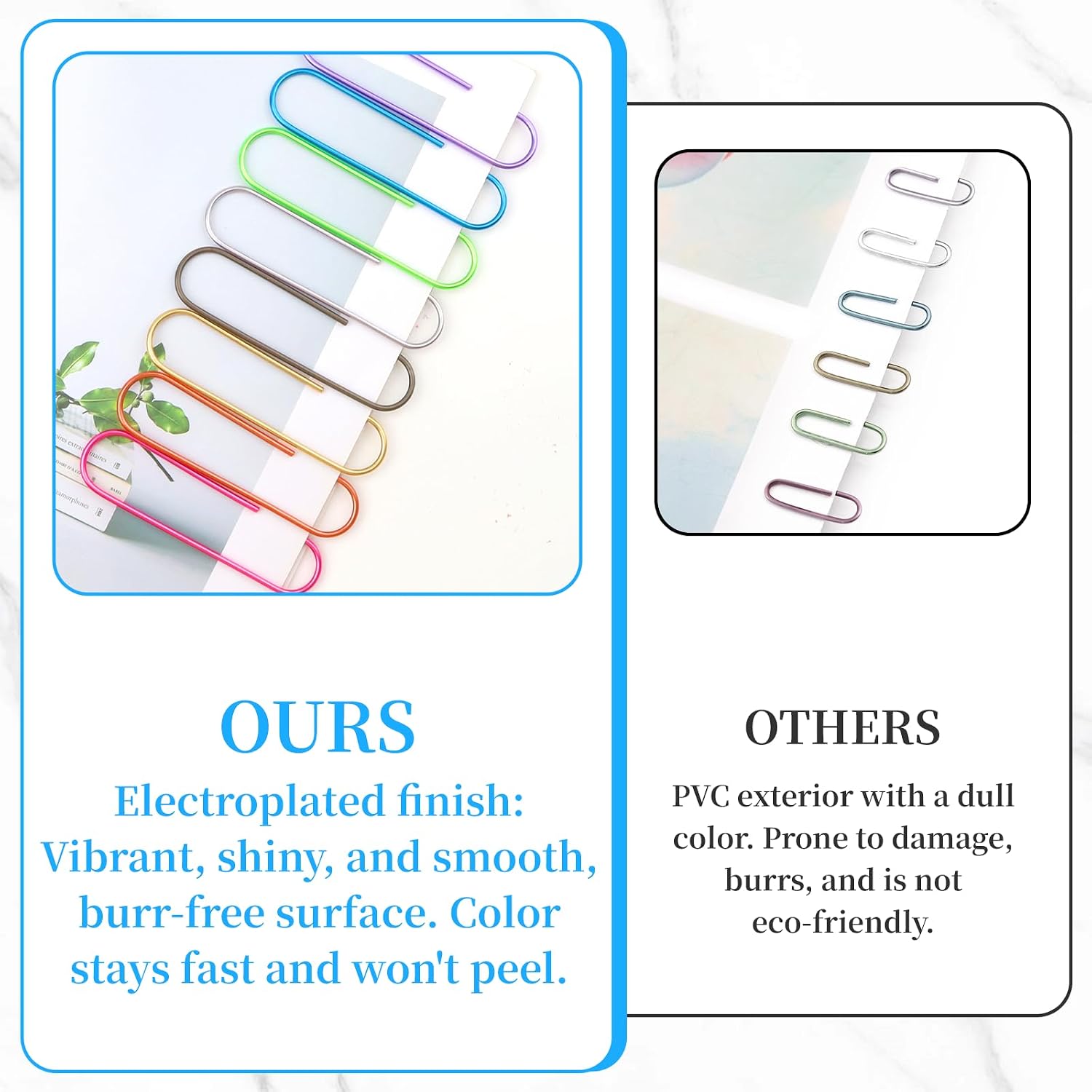 8 Pcs Large Paper Clips, 4 Inch/100mm Jumbo Metal Multicolored Paperclips in 8 Pearl Finish Colors, Giant Colorful Clip for Office, School, Organizing Files, Books and Documents image 4