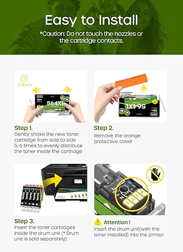 Miniatura 6 de 564XL - Cartuchos de tinta de repuesto para 564 XL Combo Pack – Compatible con Photosmart 5520 6520 7510 7520 DeskJet 3520 Premium C309A C410A