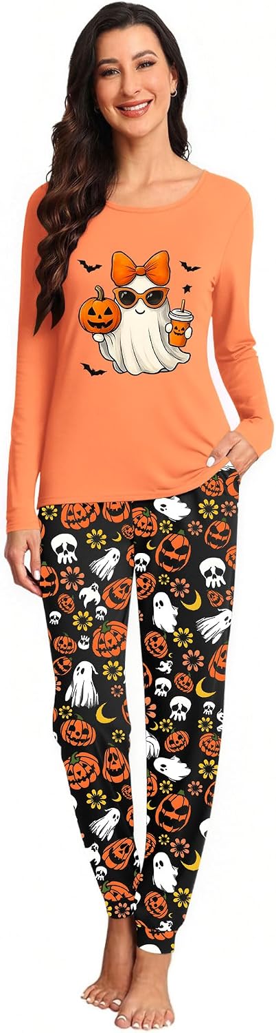 Couples Halloween Christmas Pajamas Matching Pj Set for Men and Women