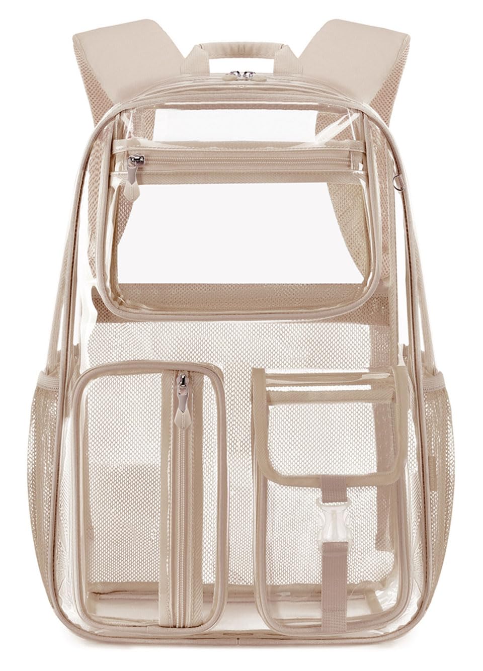 Cusangel Transparenter Rucksack für Mädchen, robuster klar Rucksack, 40,6cm, TPU, großes Fassungsvermögen, durchsichtiger für Sportveranstaltungen, Reisen, Stadien (Retro)