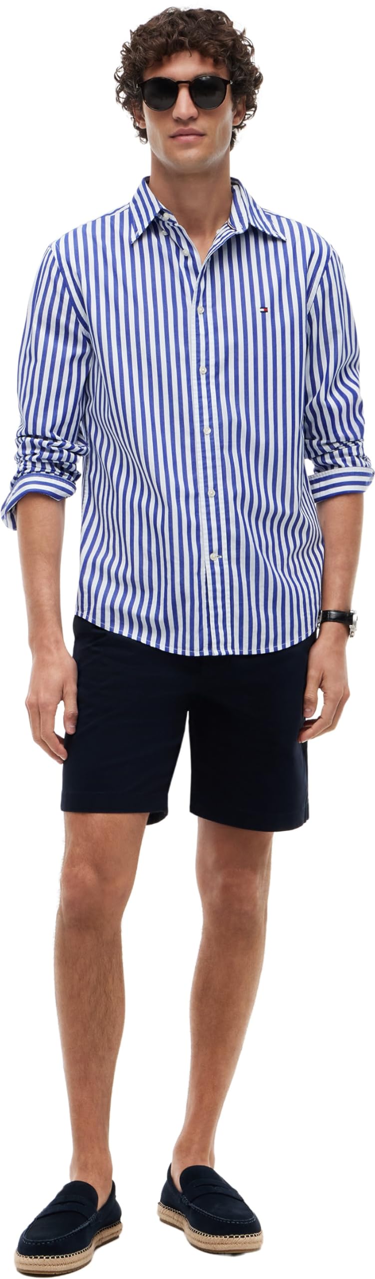 Tommy Hilfiger Męska koszula Flex Poplin Classic STP Rf MW0MW42440 S/S, niebieska, XXL
