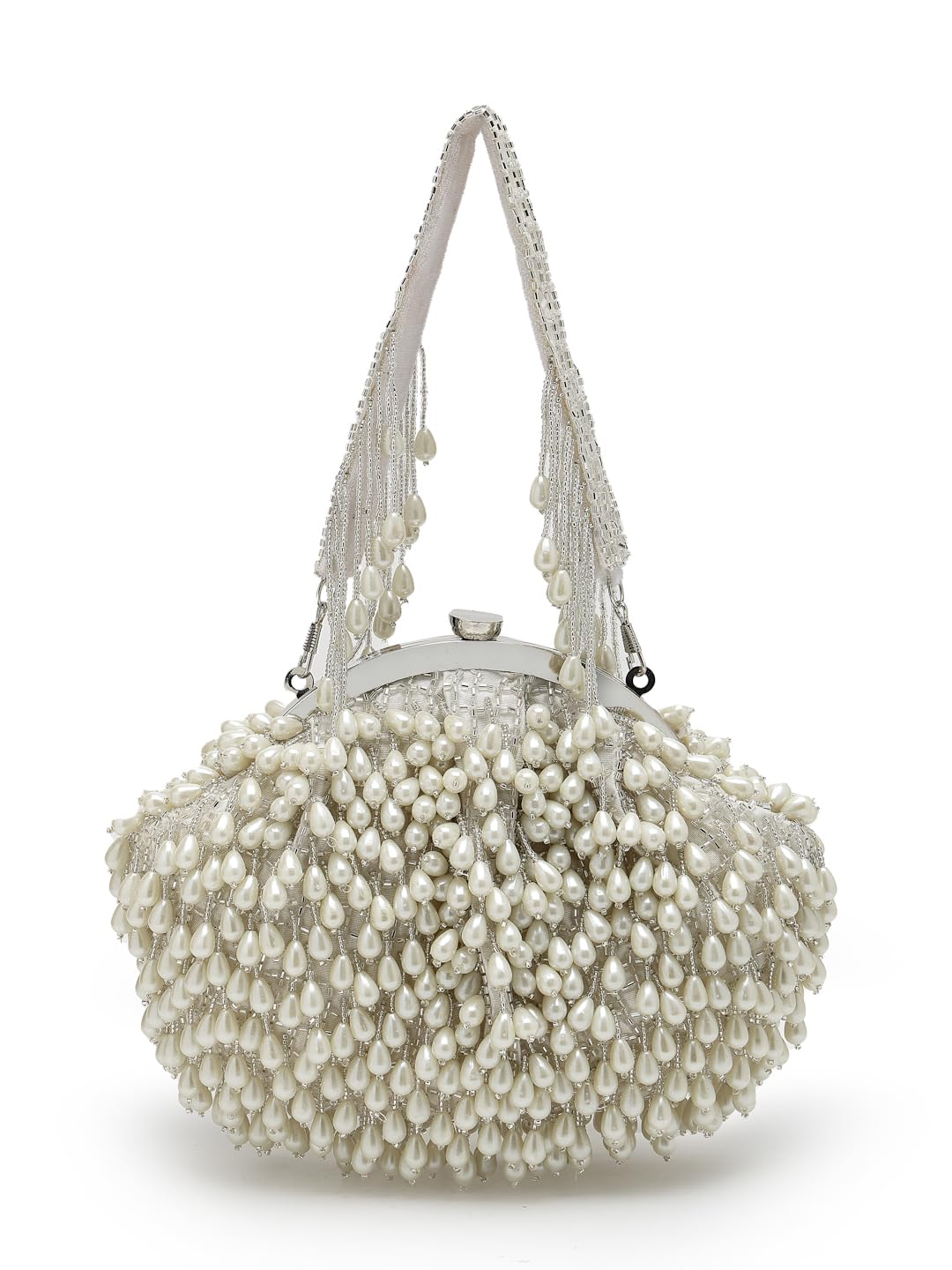 anekaant Droop Pearl Embellished Faux Silk Clutch-picture-48