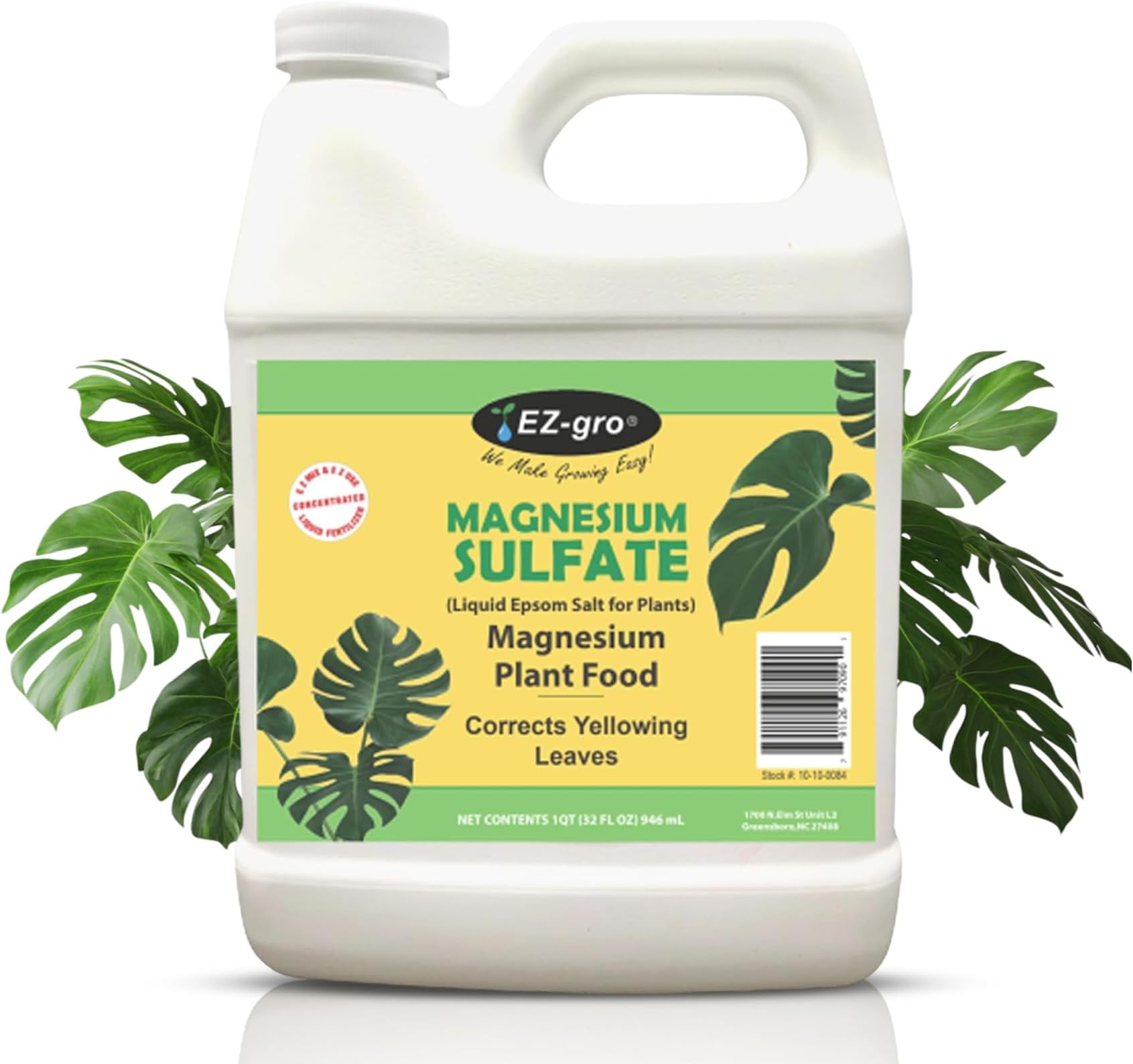 EZ-GRO Epsom Salt for Gardening, 32 oz (Quart) - Professional Grade Epsom Salt with Magnesium Sulfate for Plants