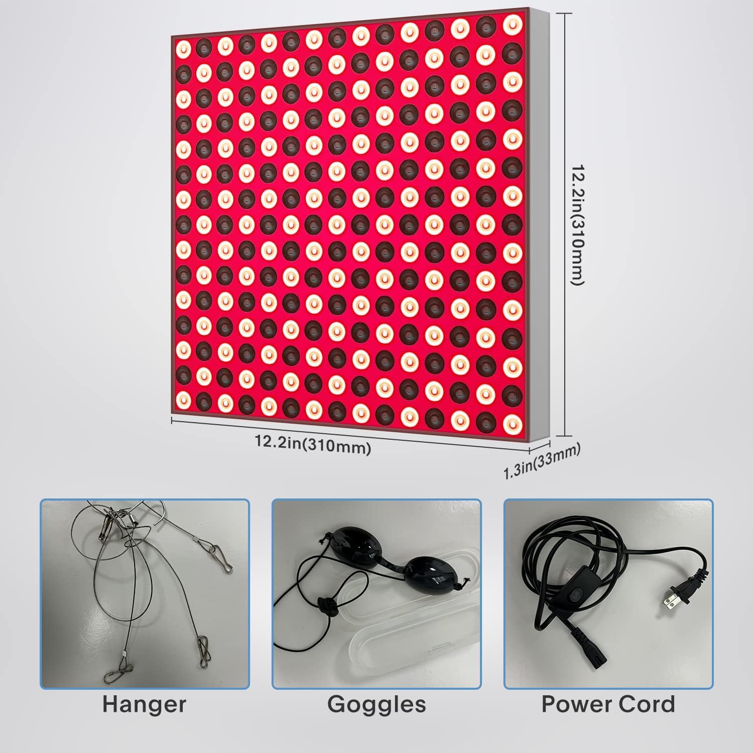 Red-Light-Therapy, LED 660nm and Near Infrared 850nm Light Combo-Red Light Therapy Device for Face Body Skin