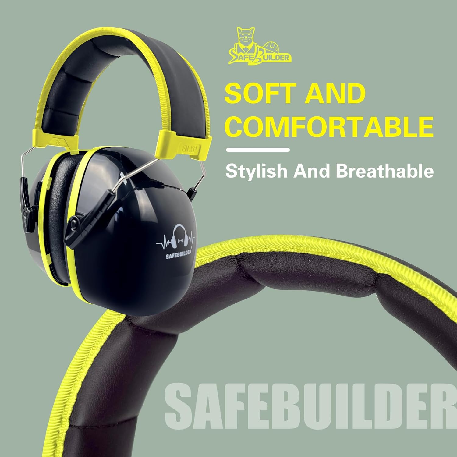 SAFEBUILDER Ear Protection Ear muffs Noise Reduction NRR 28dB Adjustable Hearing Protection for Working Mowing SK-06P