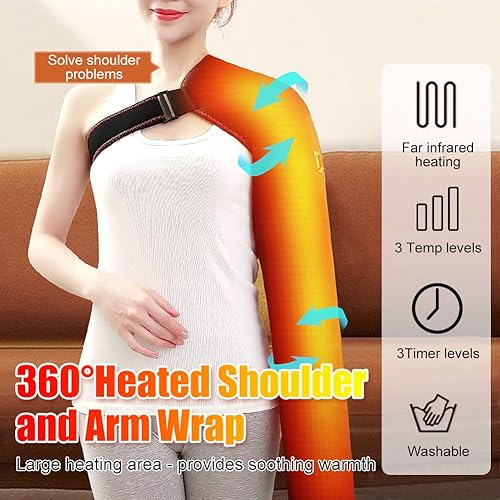 Miniatura 2 de Almohadilla térmica de mano para brazo y hombro para aliviar el dolor, muñequera calentada ultra larga, calentador de manos para tendinitis,