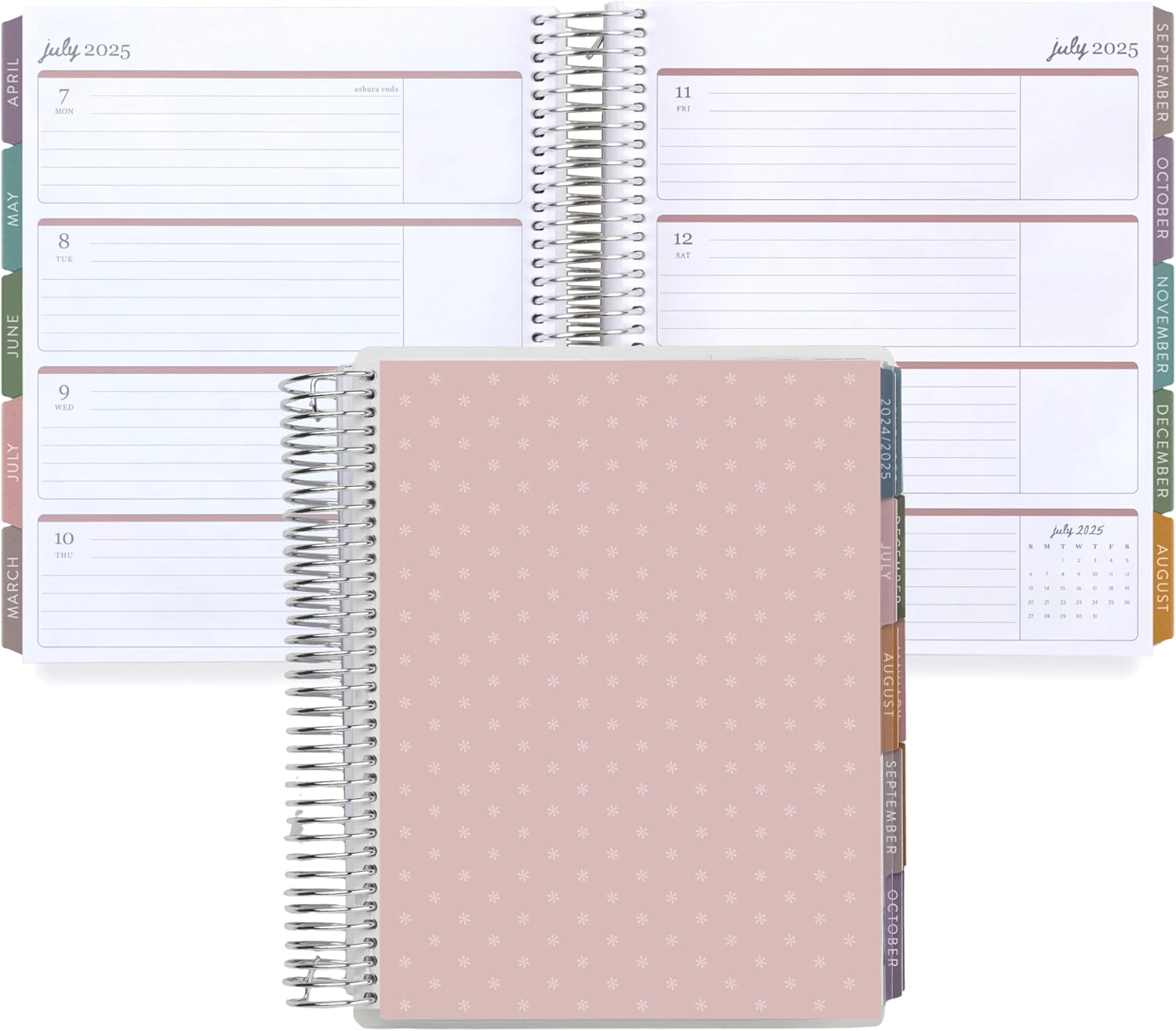 Erin Condren 12-Month Spiral Life Planner (Jan 2025 – Dec 2025) | 7×9 Weekly Planner with Monthly Calendars | Canvas Asterisk Covers, Bold Blooms Interior, Horizontal Layout, Platinum Coil Erin Condren 12-Month Spiral Life Planner (Jan 2025 – Dec 2025) | 7×9 Weekly Planner with Monthly Calendars | Canvas Asterisk Covers, Bold Blooms Interior, Horizontal Layout, Platinum Coil