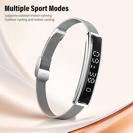 Vikye Smart Watch Health Tracker, Bluetooth 5.3 Steps Tracking Wearable Waterproof Smart Bracelet for Men Women, with Multiple Sport Modes (Silver)