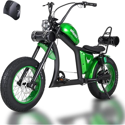 Adult Electric Bike, 1500W Brushless Motor 52V/27Ah Range Up to 38 Miles E Bike Front/Rear Turn Signals Dual Suspension Electric Bike BG-X PRO