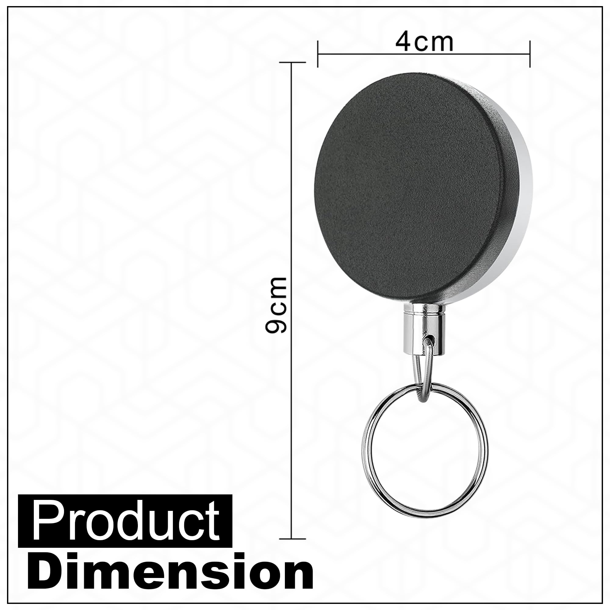 GLUN® Metal Black Retractable Reel ID Card Holder Pack of 2, ID Badge Holder with Back Belt Clip, Card Holders 1