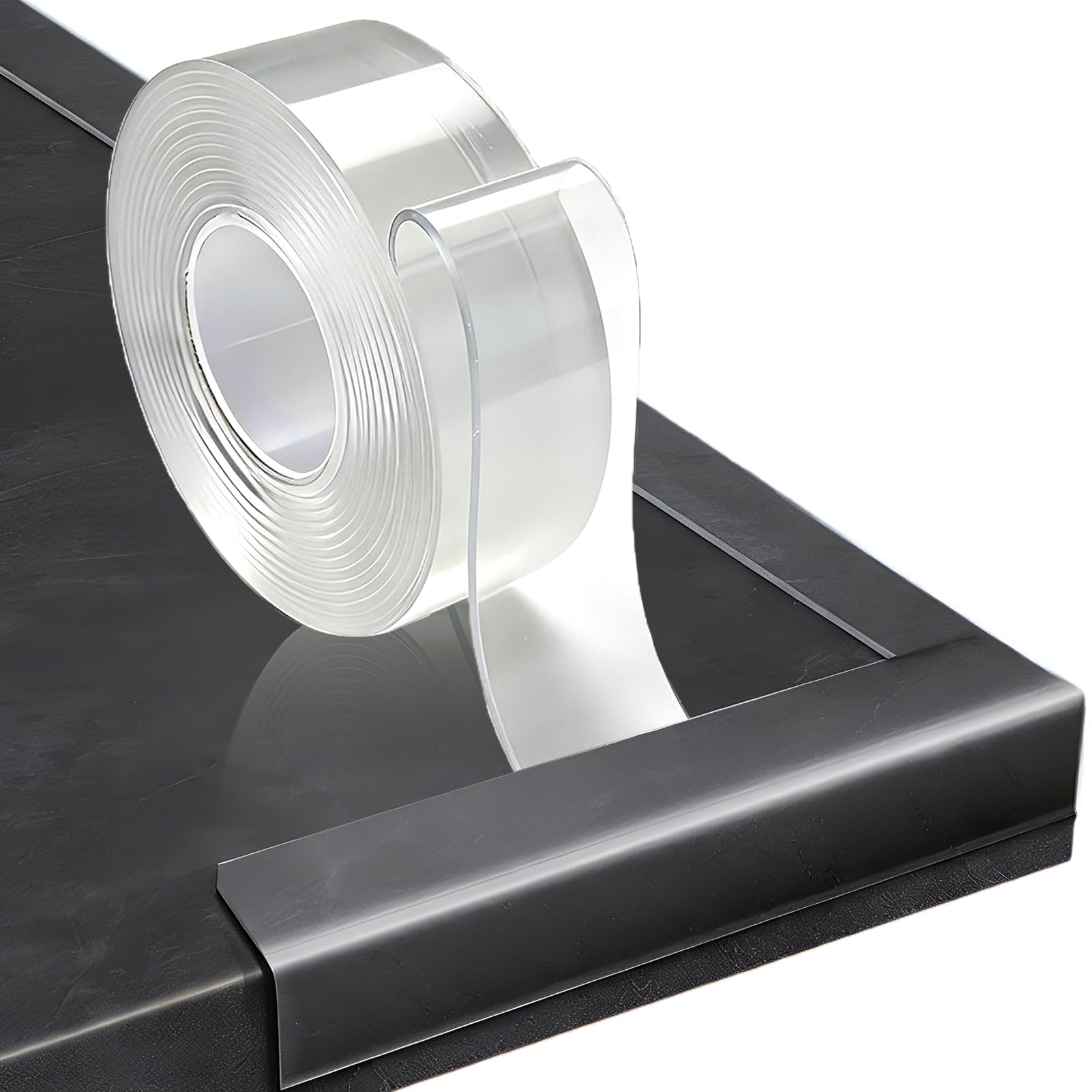 Protector de cantos transparente, autoadhesivo, 3 m (largo) x 30 mm (ancho) x 2 mm (diámetro), protector de bordes de mesa Baby extra fuerte de cinta adhesiva nano, suave protección de bordes para