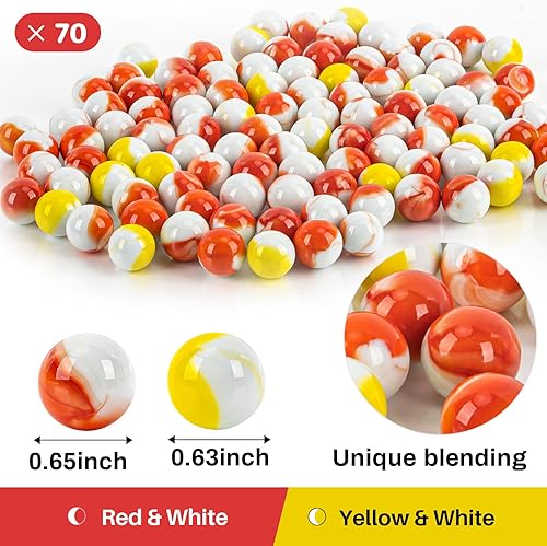 Miniatura 8 de Sukh 100 canicas de vidrio  canicas a granel de canicas a granel, canicas de ojo de gato, mezcla de canicas de 4 colores, tamaños de 0.551 in y