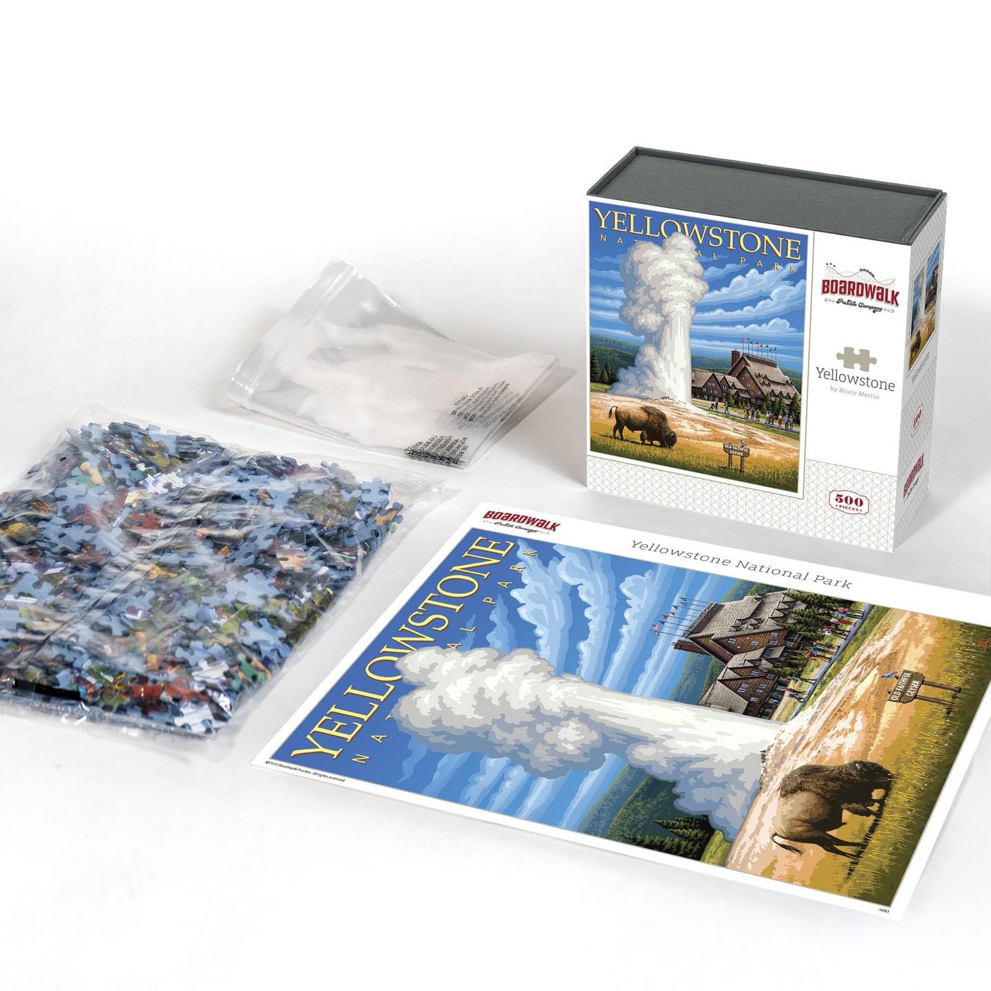 Buffalo Games Puzzle Yellowstone 500 Pezzi – Proteggi La Famiglia Con Beth E Rip – Poster Incluso