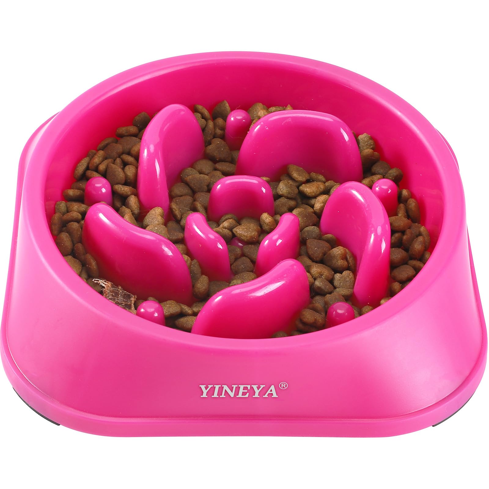 YINEYA Slow Feeder Dog Bowls Large Breed, Dog Slow Feeder Bowl, Dog Food Bowls Slow Feeder, Dog Bowl Slow Feeder, Dog Bowl That Slow Down Eating(Rose Red)