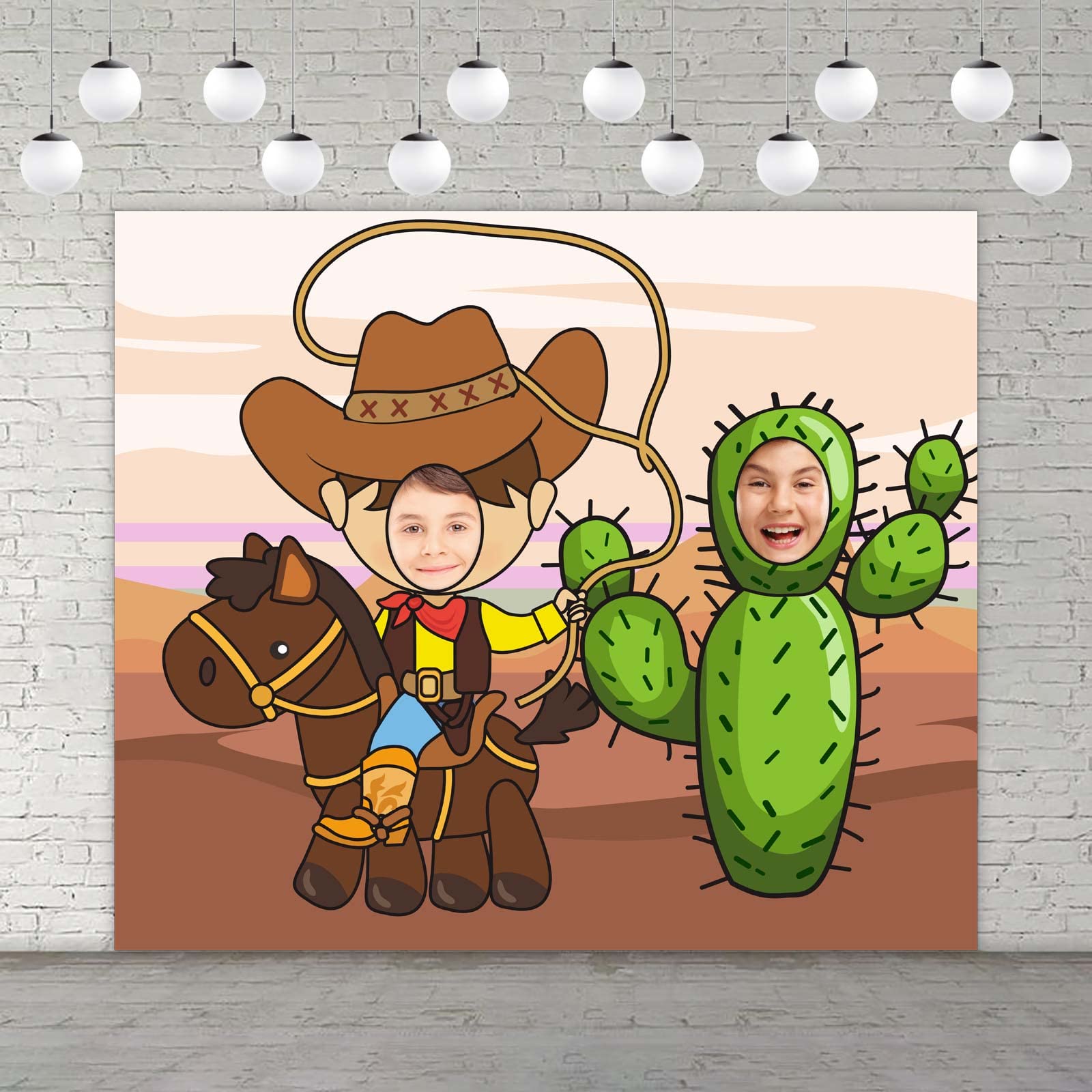 Buy Cowboy Cactus Horse Photo Banner Backdrop Background Photo Booth 