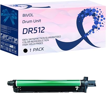 BIVOL DR512 Drum Unit Compatible for Konica Minolta bizhub C224 C224e C284 C284e C364 C364e C454 C454e C554 C554e Printers, with Chip, High Yield 80000 Pages, Vivid Colors 1 Pack Black