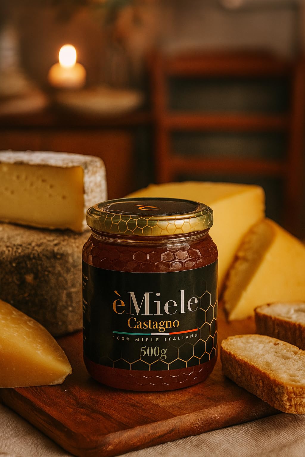 èMiele – Miele biologico di castagno 500 g | Raccolto in Valchiusella Piemonte | Miele italiano non pastorizzato, gusto intenso, naturale e ricco di minerali