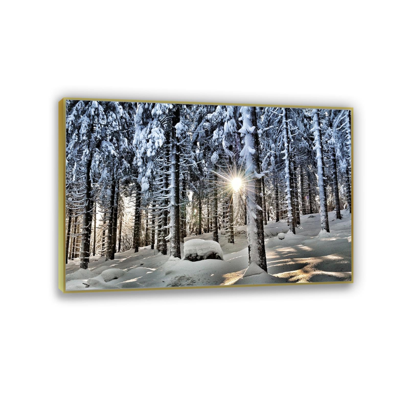 Amazon.co.jp: 冬の風景画 冬の森からの日差し 風景ポスターとプリント