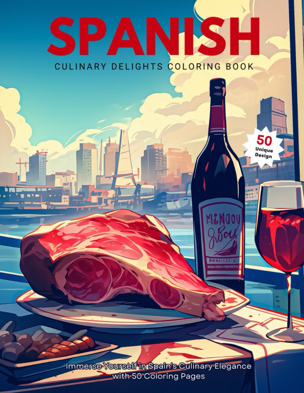Spanish Culinary Delights Coloring Book: Immerse Yourself in Spain's Culinary Elegance with 50 Coloring Pages (Culinary Canvas Coloring Delights)