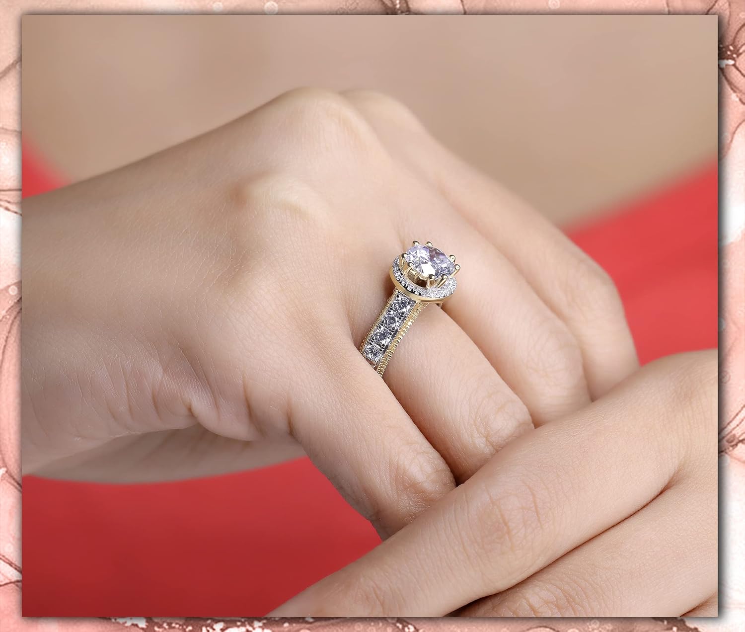 Dazzlingrock Collection 10K Real Solid Gold Round White Cubic Zirconia CZ Women Bridal Engagement Ring