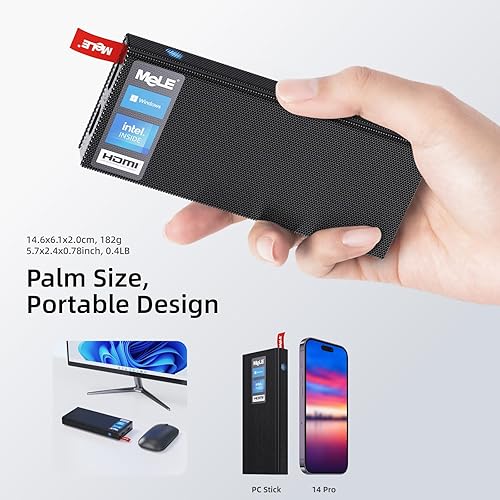 Miniatura 7 de MeLE PCG02 Pro sin ventilador Mini PC Stick J4125 8GB256GB Windows 11 Pro Micro Computer Stick Dual HDMI 4K Wi-Fi5 Gigabit Ethernet BT4.2 Soporte