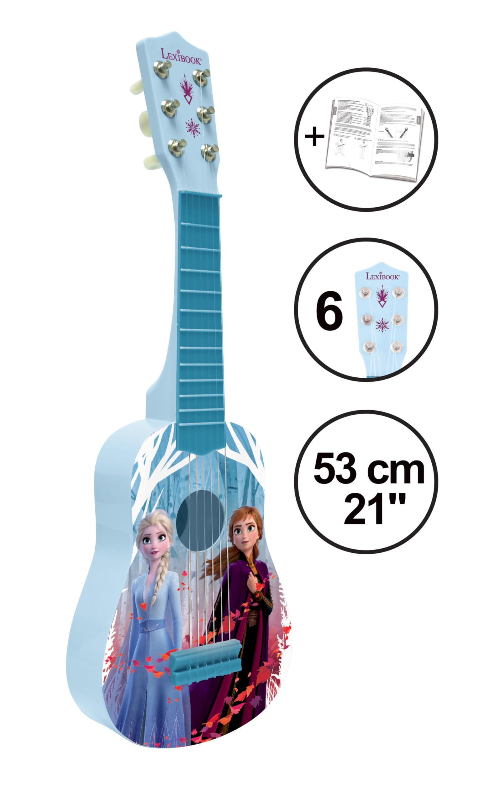 Lexibook, Frozen, My First Guitar for Children, 6 Nylon Strings, 21