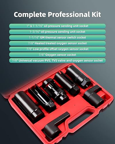 Miniatura 9 de SCITOO 21 unids Sensor Socket Unidad de envío especial Herramienta de zócalo con 78 Sensor Offset Socket Fit para Auto Truck Car