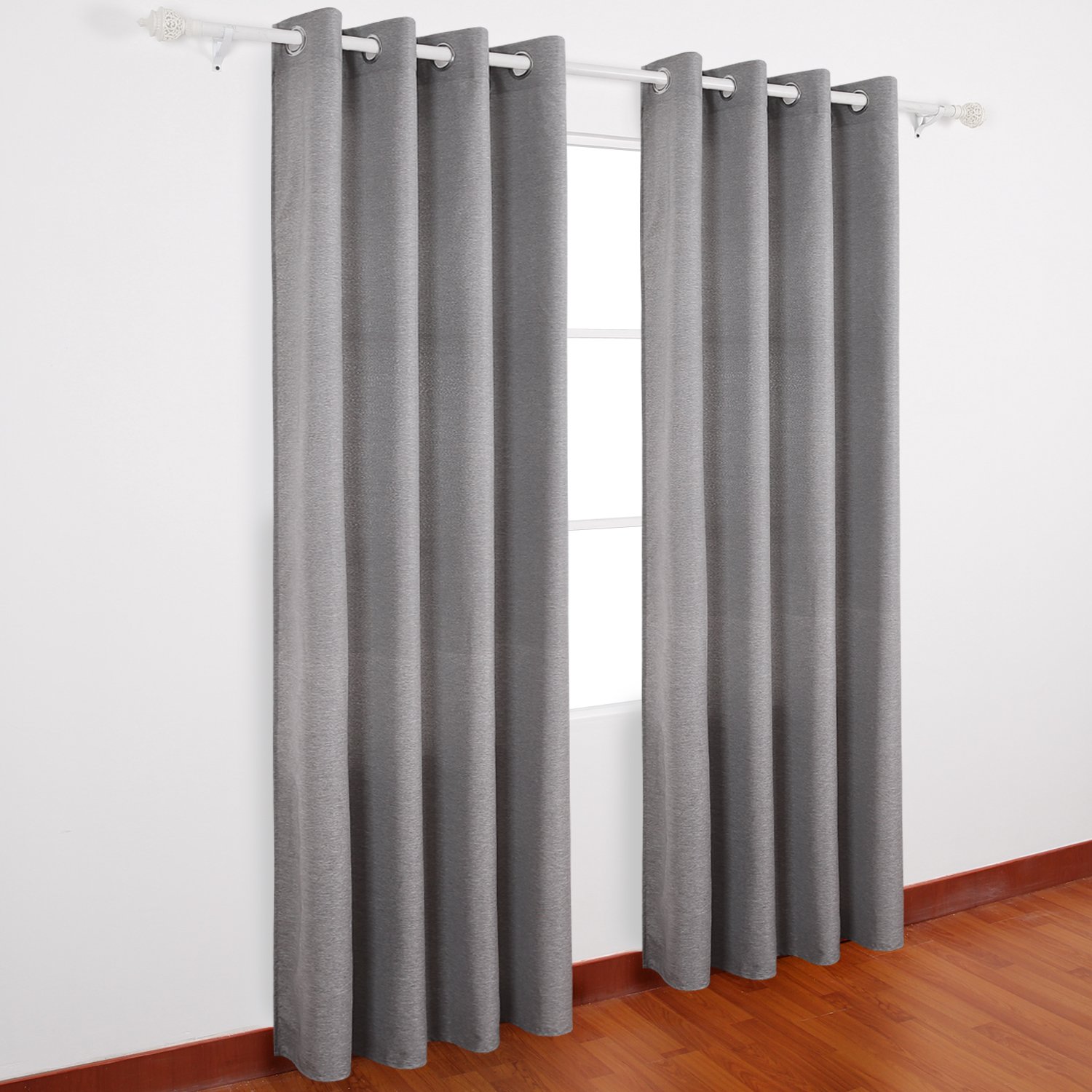 Deconovo Cortinas de ojal sintética lino ventana cortinas