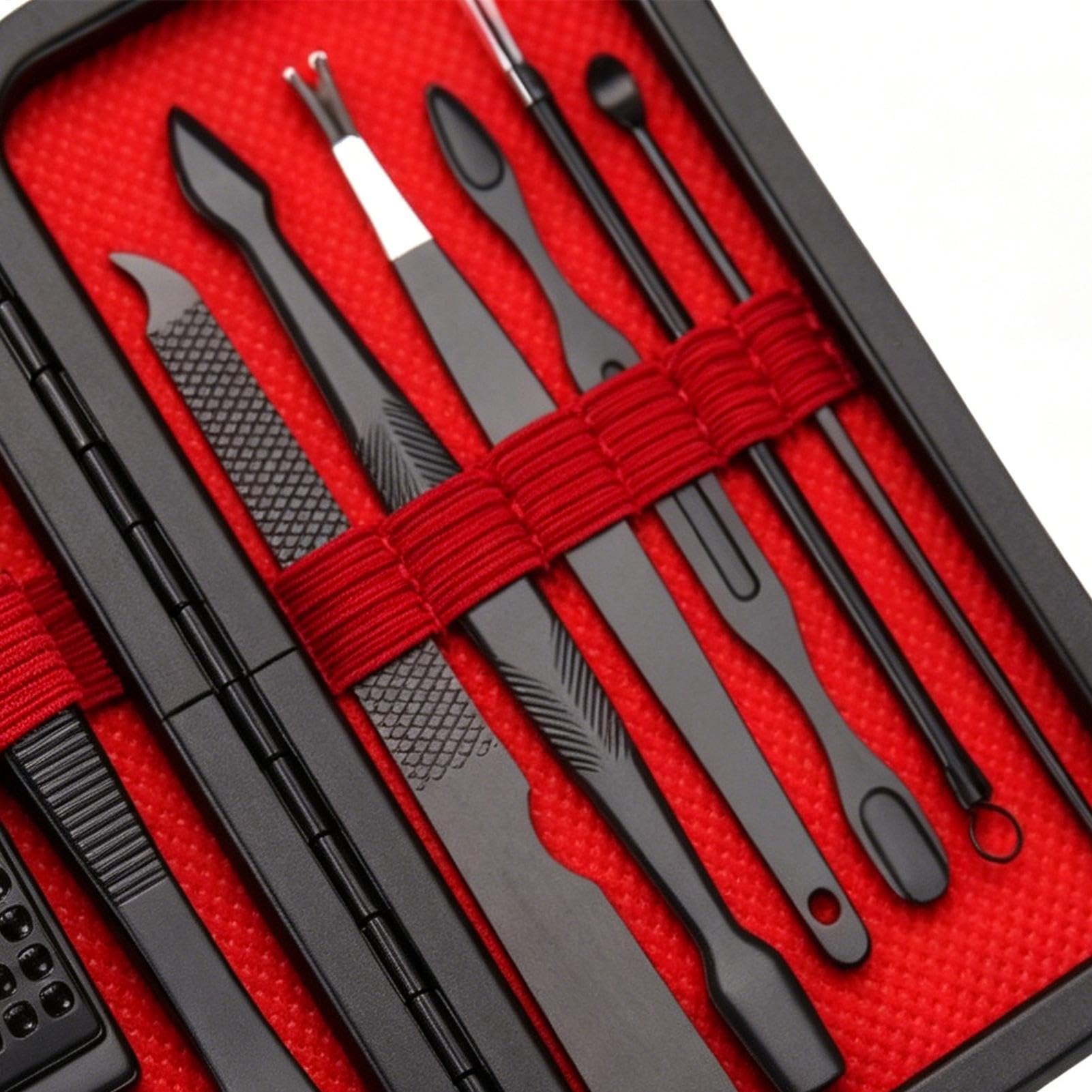 Kit manicure da uomo 10 Pezzi In Acciaio Inossidabile Con Da Viaggio | Set Completo Per Manicure per uomo e donna, salone, viaggio, viaggio d'affari, dormitorio, casa