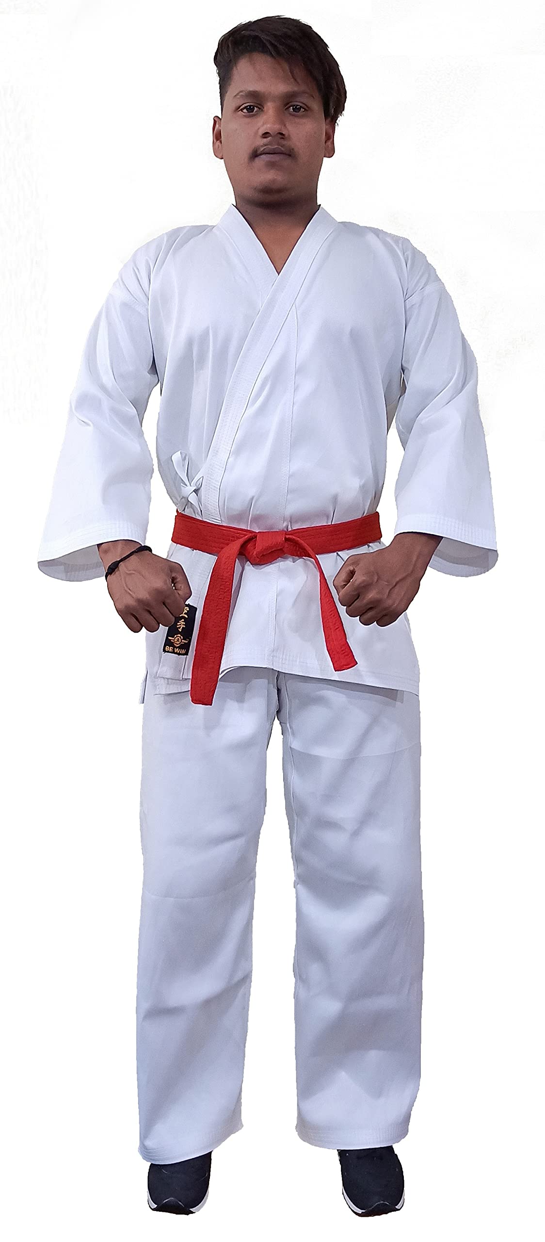 Be Win Martial Art Karate Uniform For Junion & Senior Poly-Cotton Drill Fabric (White, 44")