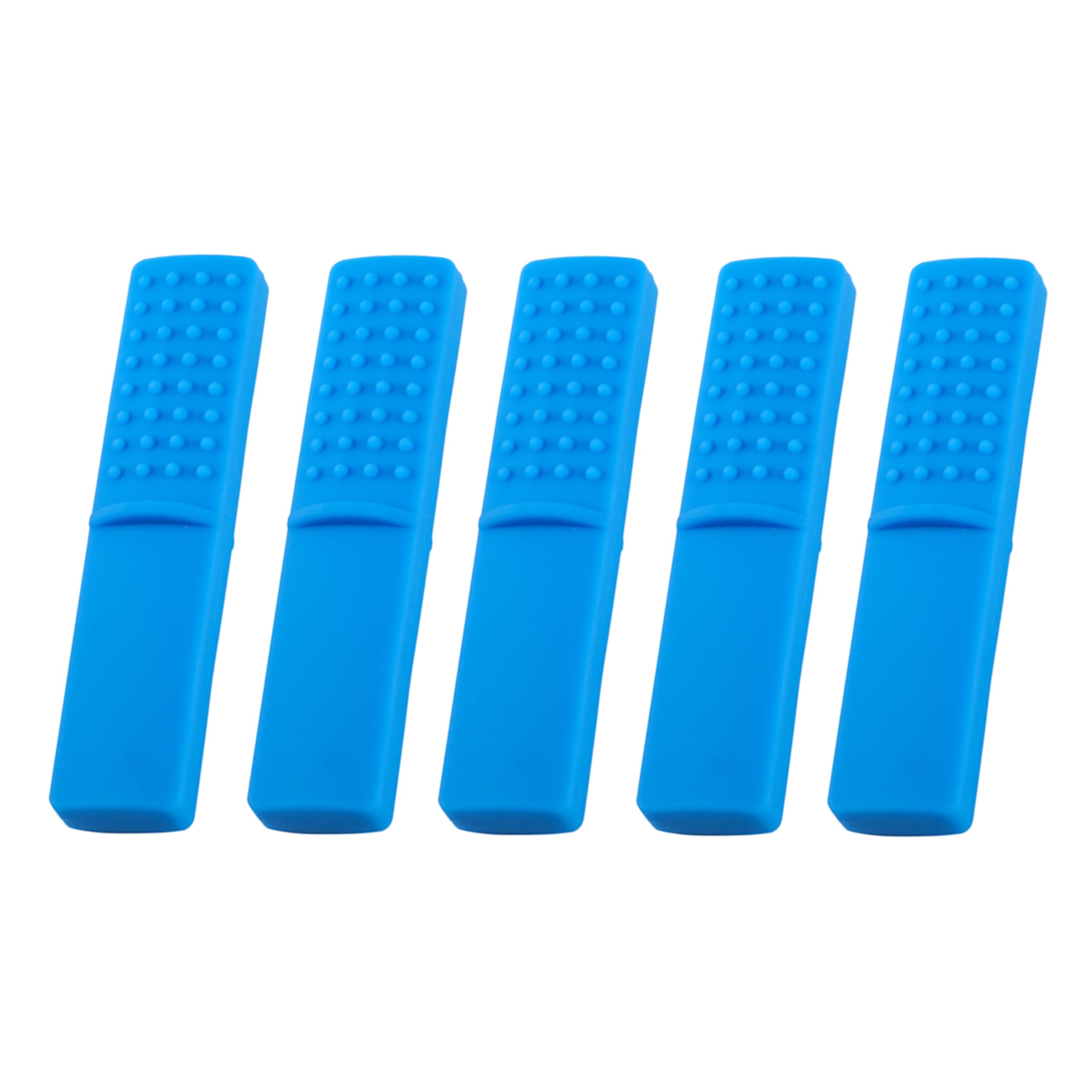 5 Pcs Blue Chewy Oral Tubes Tough Bar for People with ADHD, Autism, Biting Needs,Sensory Chew Toy,Oral Motor Chewy Teether Made from Food Grade