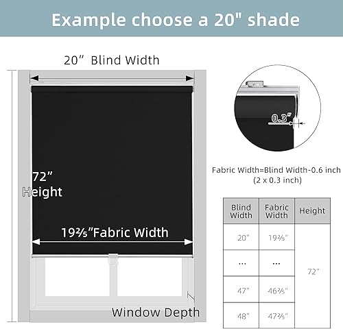 Miniatura 7 de ChrisDowa - Persianas enrollables 100% opacas, sin cordones, con aislamiento térmico, tela con protección contra rayos ultravioleta, fáciles de